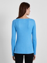 Geripptes Langarmshirt mit U-Boot-Ausschnitt - Frauen - water sport blue Geripptes Langarmshirt mit U-Boot-Ausschnitt - Frauen - water sport blue - 2 - TOM TAILOR Denim