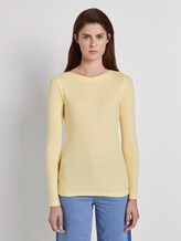 Geripptes Langarmshirt mit U-Boot-Ausschnitt - Frauen - pale yellow Geripptes Langarmshirt mit U-Boot-Ausschnitt - Frauen - pale yellow - 1 - TOM TAILOR Denim