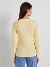 Geripptes Langarmshirt mit U-Boot-Ausschnitt - Frauen - pale yellow Geripptes Langarmshirt mit U-Boot-Ausschnitt - Frauen - pale yellow - 2 - TOM TAILOR Denim