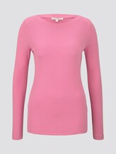 Geripptes Langarmshirt mit U-Boot-Ausschnitt - Frauen - bright pink Geripptes Langarmshirt mit U-Boot-Ausschnitt - Frauen - bright pink - 7 - TOM TAILOR Denim