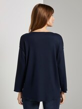 Geripptes Oversized Shirt - Frauen - Real Navy Blue Geripptes Oversized Shirt - Frauen - Real Navy Blue - 2 - TOM TAILOR Denim