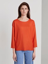 Geripptes Oversized Shirt - Frauen - signal red Geripptes Oversized Shirt - Frauen - signal red - 1 - TOM TAILOR Denim