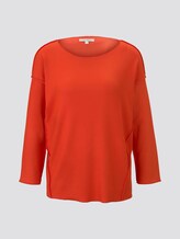 Geripptes Oversized Shirt - Frauen - signal red Geripptes Oversized Shirt - Frauen - signal red - 7 - TOM TAILOR Denim