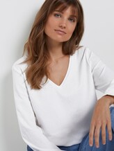 Sportliches Langarmshirt mit Struktur - Frauen - Off White Sportliches Langarmshirt mit Struktur - Frauen - Off White - 5 - TOM TAILOR Denim