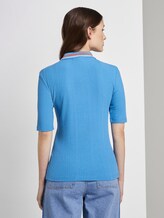 Geripptes Polo-Shirt - Frauen - water sport blue Geripptes Polo-Shirt - Frauen - water sport blue - 2 - TOM TAILOR Denim