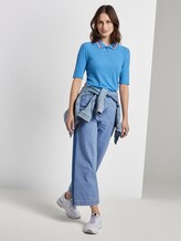 Geripptes Polo-Shirt - Frauen - water sport blue Geripptes Polo-Shirt - Frauen - water sport blue - 3 - TOM TAILOR Denim