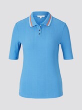 Geripptes Polo-Shirt - Frauen - water sport blue Geripptes Polo-Shirt - Frauen - water sport blue - 7 - TOM TAILOR Denim
