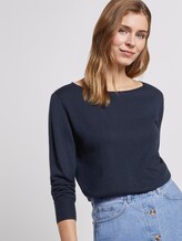Strickpullover mit U-Boot-Ausschnitt - Frauen - Real Navy Blue Strickpullover mit U-Boot-Ausschnitt - Frauen - Real Navy Blue - 5 - TOM TAILOR Denim