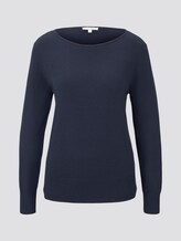 Strickpullover mit U-Boot-Ausschnitt - Frauen - Real Navy Blue Strickpullover mit U-Boot-Ausschnitt - Frauen - Real Navy Blue - 7 - TOM TAILOR Denim