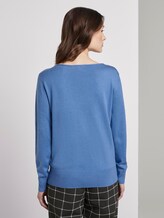 Strickpullover mit U-Boot-Ausschnitt - Frauen - water sport blue Strickpullover mit U-Boot-Ausschnitt - Frauen - water sport blue - 2 - TOM TAILOR Denim