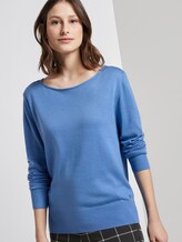Strickpullover mit U-Boot-Ausschnitt - Frauen - water sport blue Strickpullover mit U-Boot-Ausschnitt - Frauen - water sport blue - 5 - TOM TAILOR Denim
