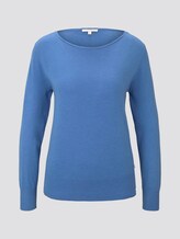 Strickpullover mit U-Boot-Ausschnitt - Frauen - water sport blue Strickpullover mit U-Boot-Ausschnitt - Frauen - water sport blue - 7 - TOM TAILOR Denim