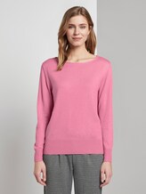 Strickpullover mit U-Boot-Ausschnitt - Frauen - bright pink Strickpullover mit U-Boot-Ausschnitt - Frauen - bright pink - 1 - TOM TAILOR Denim