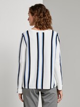 Striped knitted pullover - Women - white blue black stripe Striped knitted pullover - Women - white blue black stripe - 2 - TOM TAILOR Denim