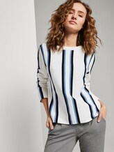 Striped knitted pullover - Women - white blue black stripe Striped knitted pullover - Women - white blue black stripe - 5 - TOM TAILOR Denim