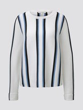 Striped knitted pullover - Women - white blue black stripe Striped knitted pullover - Women - white blue black stripe - 7 - TOM TAILOR Denim