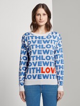 Strickpullover mit Love-Schriftzug - Frauen - wording allover Strickpullover mit Love-Schriftzug - Frauen - wording allover - 1 - TOM TAILOR Denim