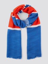 Long striped chambray scarf - Women - blue red stripe mix Long striped chambray scarf - Women - blue red stripe mix - 7 - TOM TAILOR Denim