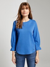 sweatshirt with sleeve details - Women - water sport blue sweatshirt with sleeve details - Women - water sport blue - 1 - TOM TAILOR Denim