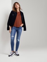 sweatshirt with sleeve details - Women - fox orange sweatshirt with sleeve details - Women - fox orange - 3 - TOM TAILOR Denim