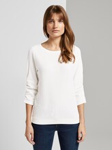 Strukturiertes Sweatshirt - Frauen - Off White Strukturiertes Sweatshirt - Frauen - Off White - 1 - TOM TAILOR Denim