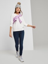 Strukturiertes Sweatshirt - Frauen - Off White Strukturiertes Sweatshirt - Frauen - Off White - 3 - TOM TAILOR Denim