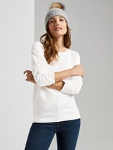 Strukturiertes Sweatshirt - Frauen - Off White Strukturiertes Sweatshirt - Frauen - Off White - 5 - TOM TAILOR Denim