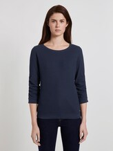 Strukturiertes Sweatshirt - Frauen - Real Navy Blue Strukturiertes Sweatshirt - Frauen - Real Navy Blue - 1 - TOM TAILOR Denim