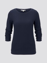 Strukturiertes Sweatshirt - Frauen - Real Navy Blue Strukturiertes Sweatshirt - Frauen - Real Navy Blue - 7 - TOM TAILOR Denim