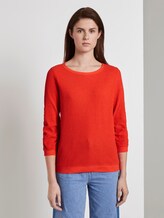 Strukturiertes Sweatshirt - Frauen - signal red Strukturiertes Sweatshirt - Frauen - signal red - 1 - TOM TAILOR Denim