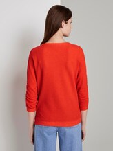 Strukturiertes Sweatshirt - Frauen - signal red Strukturiertes Sweatshirt - Frauen - signal red - 2 - TOM TAILOR Denim