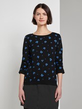 Sweatshirt mit Allover-Print - Frauen - black blue flower print Sweatshirt mit Allover-Print - Frauen - black blue flower print - 1 - TOM TAILOR Denim