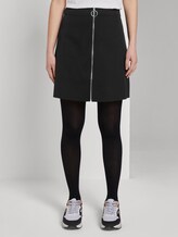 Mini-Rock mit druchgehendem Reißverschluss - Frauen - Deep Black Mini-Rock mit druchgehendem Reißverschluss - Frauen - Deep Black - 1 - TOM TAILOR Denim