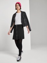 Mini-Rock mit druchgehendem Reißverschluss - Frauen - Deep Black Mini-Rock mit druchgehendem Reißverschluss - Frauen - Deep Black - 3 - TOM TAILOR Denim