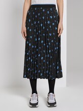Midi Faltenrock mit Blumenprint - Frauen - black blue flower print Midi Faltenrock mit Blumenprint - Frauen - black blue flower print - 1 - TOM TAILOR Denim
