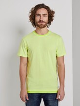 T-Shirt mit Underlayer - Männer - neon yellow grindle look T-Shirt mit Underlayer - Männer - neon yellow grindle look - 1 - TOM TAILOR