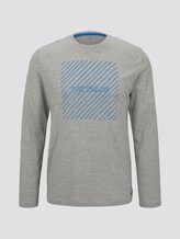 Langarmshirt mit Print - Männer - Middle Grey Melange Langarmshirt mit Print - Männer - Middle Grey Melange - 7 - TOM TAILOR