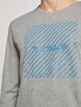 Langarmshirt mit Print - Männer - Middle Grey Melange Langarmshirt mit Print - Männer - Middle Grey Melange - 9 - TOM TAILOR
