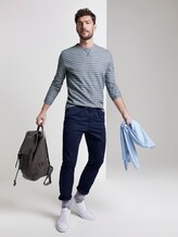 Strukturiertes Langarmshirt - Männer - mid blue doubleface Strukturiertes Langarmshirt - Männer - mid blue doubleface - 3 - TOM TAILOR
