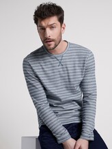 Strukturiertes Langarmshirt - Männer - mid blue doubleface Strukturiertes Langarmshirt - Männer - mid blue doubleface - 5 - TOM TAILOR