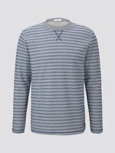 Strukturiertes Langarmshirt - Männer - mid blue doubleface Strukturiertes Langarmshirt - Männer - mid blue doubleface - 7 - TOM TAILOR