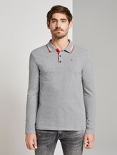 Sportief poloshirt met lange mouwen - Männer - Middle Grey Melange Sportief poloshirt met lange mouwen - Männer - Middle Grey Melange - 1 - TOM TAILOR