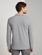 Sportief poloshirt met lange mouwen - Männer - Middle Grey Melange Sportief poloshirt met lange mouwen - Männer - Middle Grey Melange - 2 - TOM TAILOR