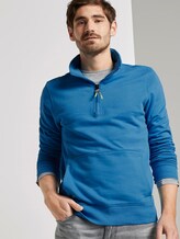 Sweatshirt mit Reißverschluss und Stehkragen - Männer - brilliant middle blue Sweatshirt mit Reißverschluss und Stehkragen - Männer - brilliant middle blue - 5 - TOM TAILOR