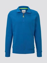 Sweatshirt mit Reißverschluss und Stehkragen - Männer - brilliant middle blue Sweatshirt mit Reißverschluss und Stehkragen - Männer - brilliant middle blue - 7 - TOM TAILOR