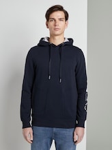 hoodie met print op de mouw - Mannen - Sky Captain Blue hoodie met print op de mouw - Mannen - Sky Captain Blue - 1 - TOM TAILOR Denim