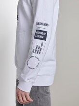 Hoodie with print on the sleeve - Men - White Hoodie with print on the sleeve - Men - White - 9 - TOM TAILOR Denim
