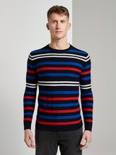 Gestreifter Strickpullover - Männer - navy multicolored stripe Gestreifter Strickpullover - Männer - navy multicolored stripe - 1 - TOM TAILOR Denim