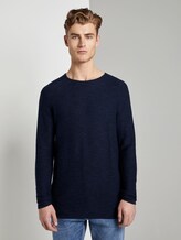 Strukturierter Strickpullover - Männer - navy shadow melange Strukturierter Strickpullover - Männer - navy shadow melange - 1 - TOM TAILOR Denim