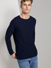 Strukturierter Strickpullover - Männer - navy shadow melange Strukturierter Strickpullover - Männer - navy shadow melange - 5 - TOM TAILOR Denim